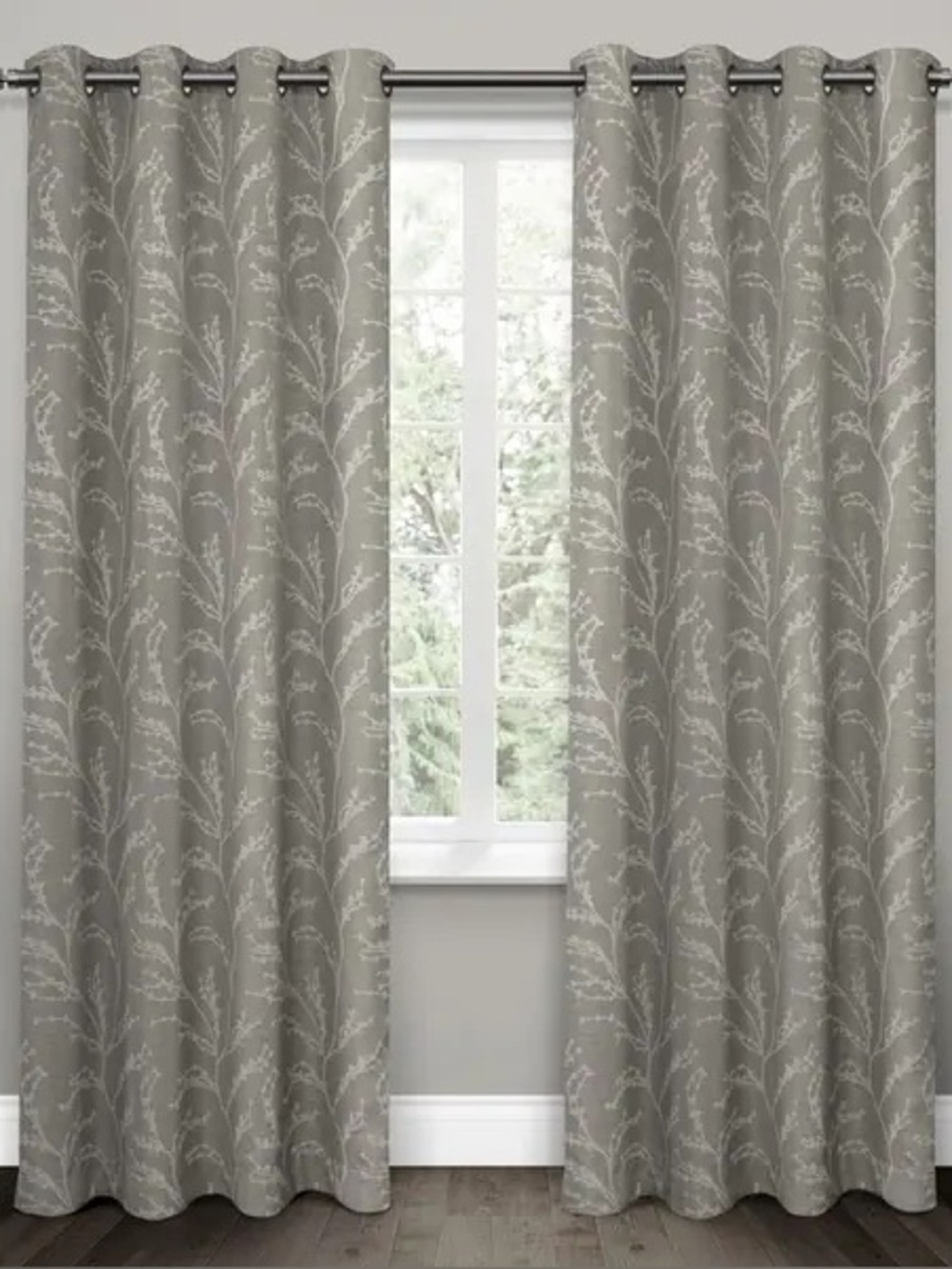Set of 2 52x96" Kilberry Woven Blackout Grommet Top Window Curtain Panel Light
